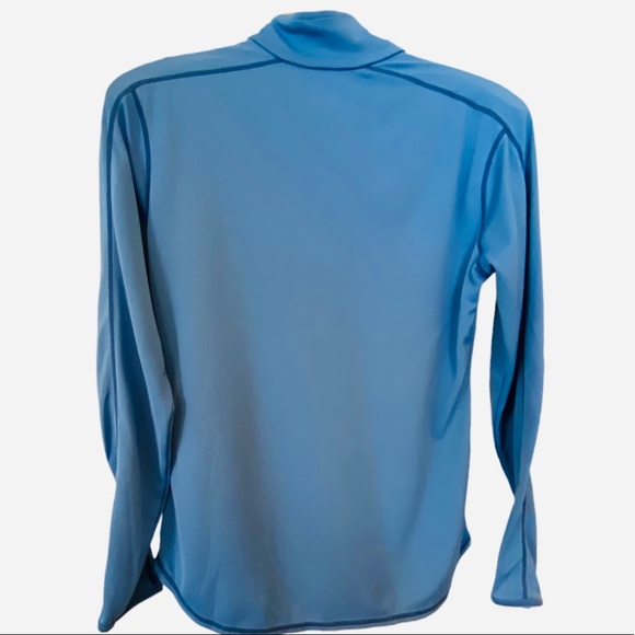 LUCY 1/4 Zip Front Long Sleeve Blue Shirt Size M - Picture 2 of 5